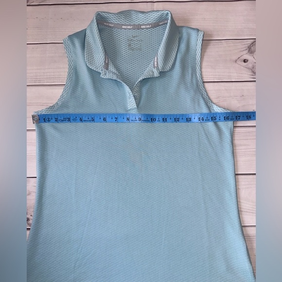 Nike Golf Dri-FIT Sleeveless Polo Top | Light Blue | Size L Preppy Pickleball - Picture 5 of 5